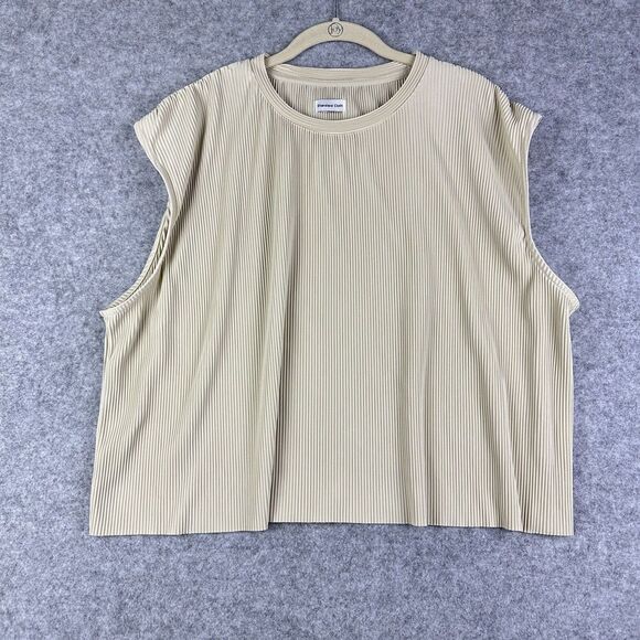 Urban Outfitters Standard Cloth Shirt Mens XL Beige Boxy Plisse Drapey Tank Top* - Picture 1 of 12